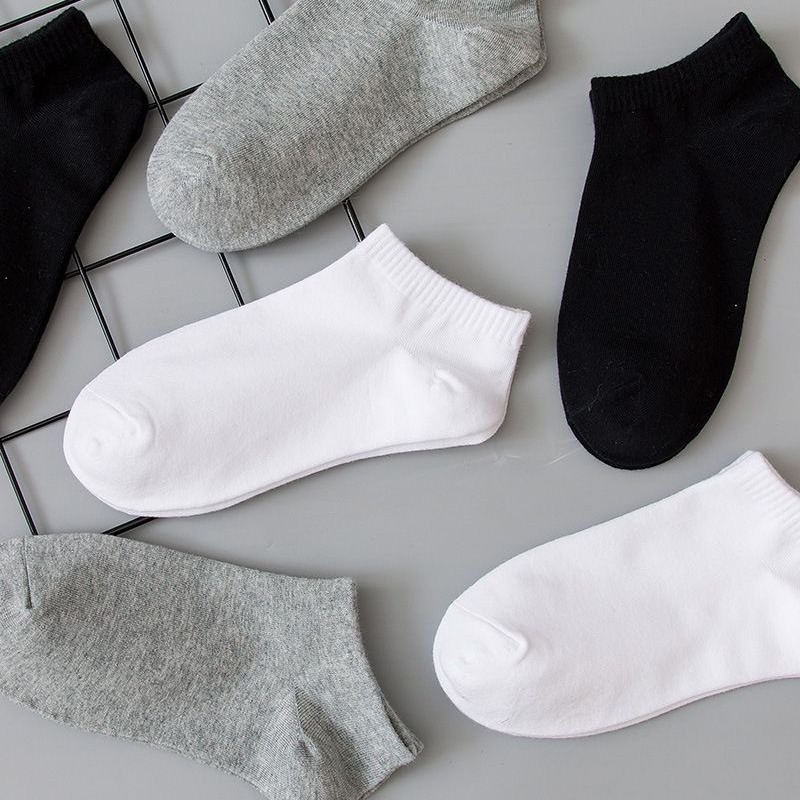 Summer men's soft sports socks, anti-odor, sweat-absorbing and breathable short tube boat socks, men's and women's disposable socks wholesale details Picture
