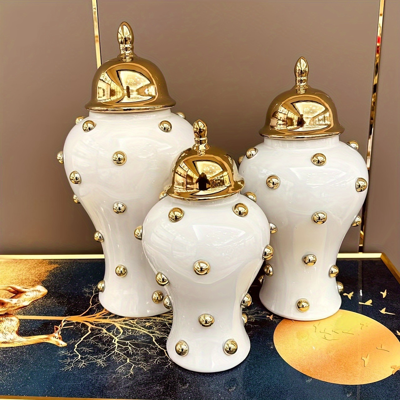 In 2025, African and European bubble ceramic light luxury electroplated general jars, European-style flower arrangements, vases, handicrafts, ornaments, and entrance halls