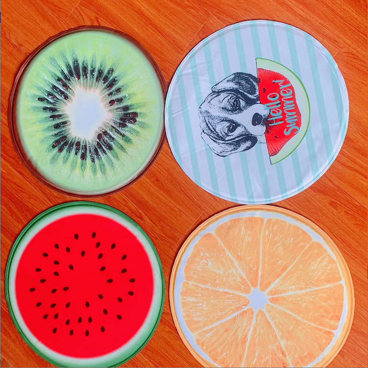 Pet ice pad, summer cooling dog pad, pet sleeping printed round gel mat, chewy and cool ice pad
