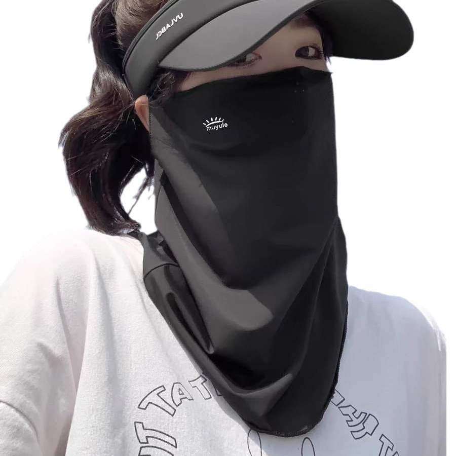 Summer sun protection face mask, women's outdoor full face neck guard, neck wrap, one-piece ear-hanging neck cover myl Item Picture