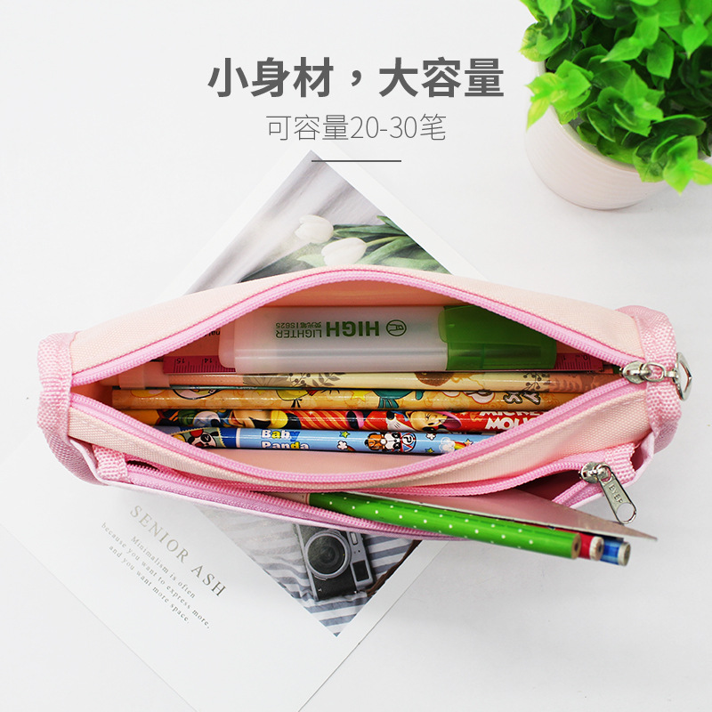 Pen Bag Female Double-Layer Large Capacity Ins Pencil Case South Korea Cute Girl Heart Revolving Pencil Case Elementary School Pencil Case Specification drawing
