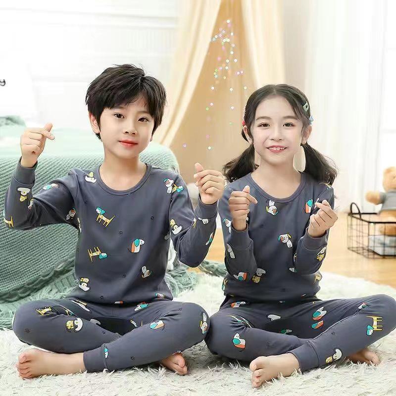 Children's thermal underwear and long Johns set, boys' and girls', boys' and babies' base layer, thermal underwear, autumn and winter pajamas Item Picture
