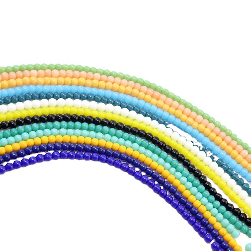 Natural 6Mm Perforated Glass Beads Primary Color Does Not Fade Solid Color Round Beads Loose Pearl Beads Jewelry Accessories Large Price Item Picture