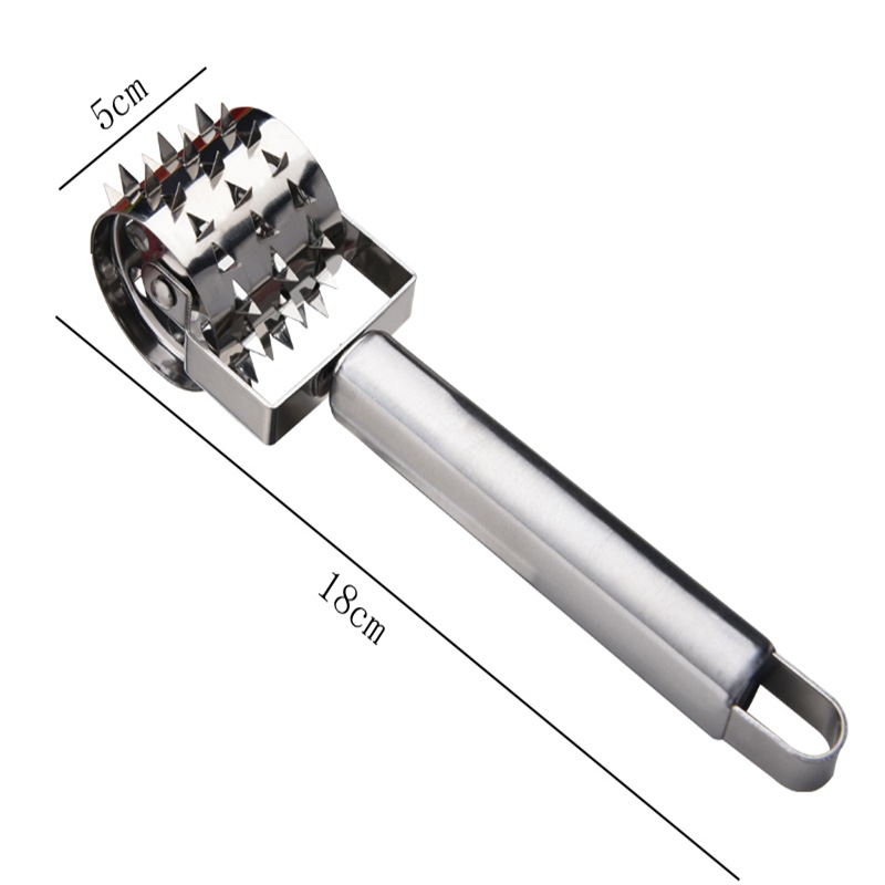Stainless steel meat tenderizer, roller seasoning rod, rolling meat tenderizer, meat floss needle, meat press Item Picture