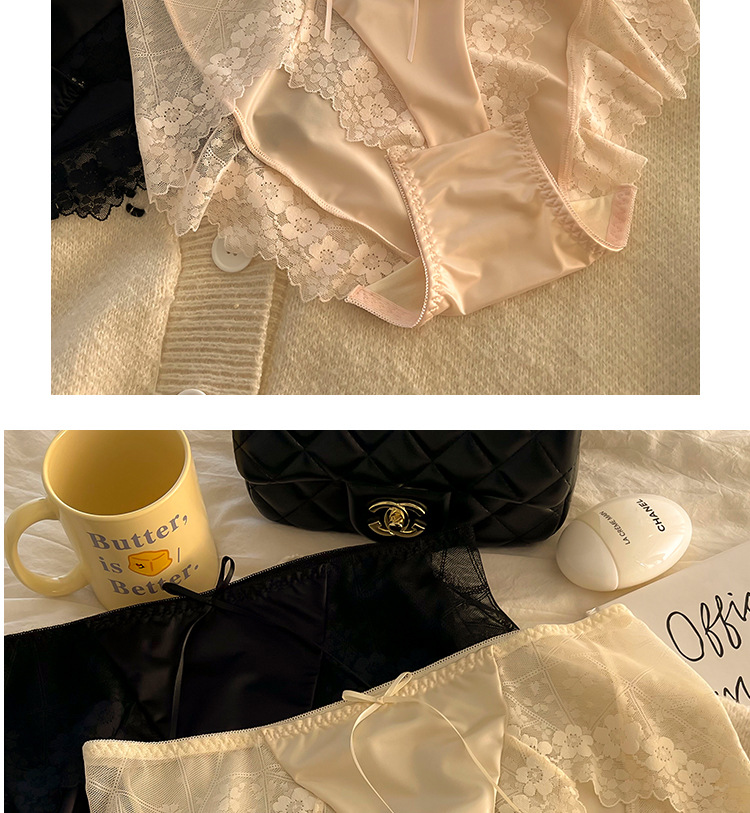 高腰大码女士内裤女胖MM200斤ins纯欲风包臀透气性感蕾丝边三角裤详情16