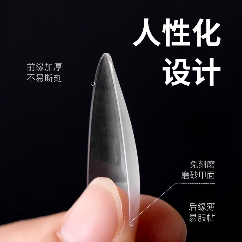 Nail extension nails, false nails, wearable nails, full and semi-attached, no need for engraving or grinding, transparent frosted ultra-thin, scarless nail plates Specification image
