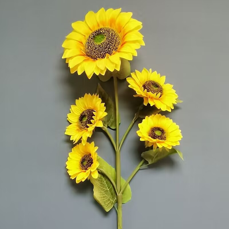 Simulation Flower Sunflower Fake Flower Single Branch Floor Living Room Shopping Mall Home Decoration Simulation Flower Large Sunflower Wholesale Specification drawing