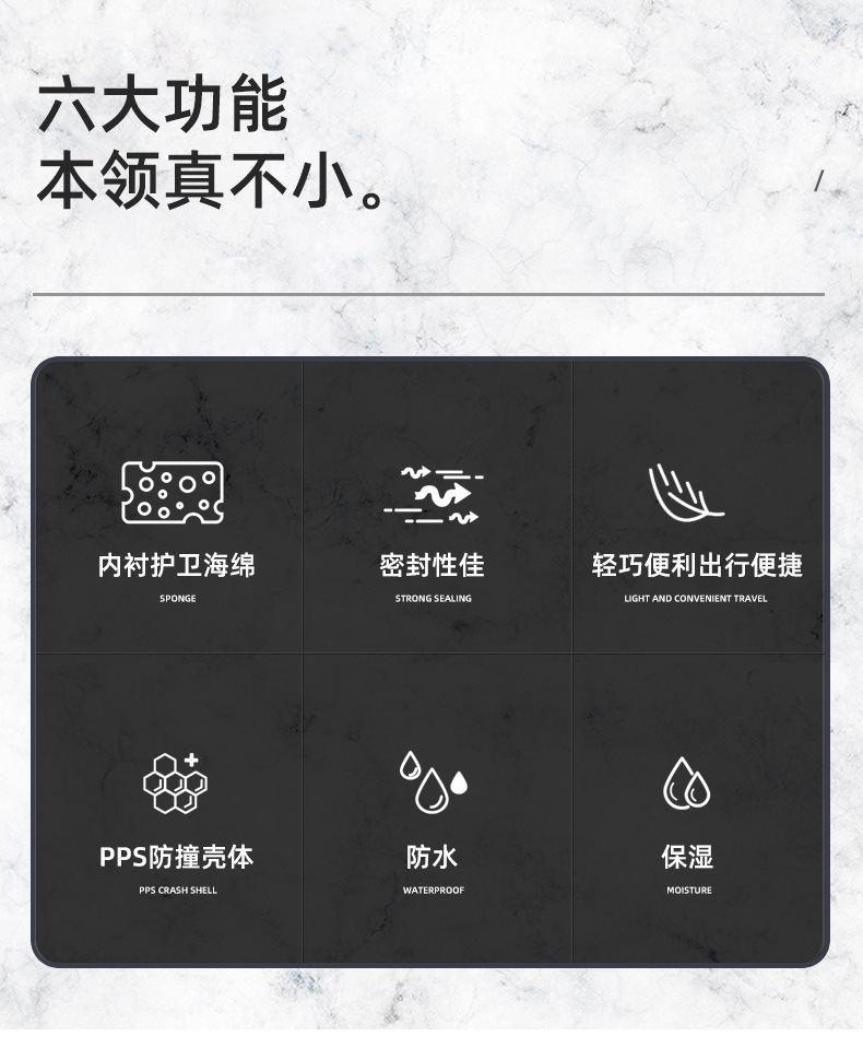 现货便携雪茄盒雪茄套旅行装防水塑料雪茄保湿盒收纳盒带加湿器详情2