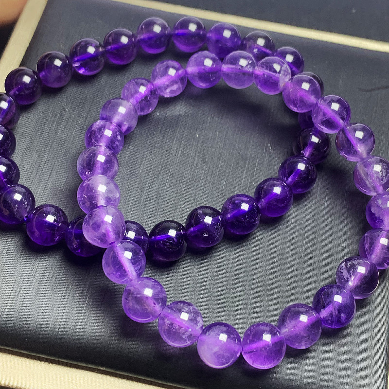 Ins Natural Uraqua Amethyst Bracelet Deep Purple Transparent Lavender Crystal Jewelry Bracelet Wholesale Free Mail Price Is For Reference Only Application Scenario