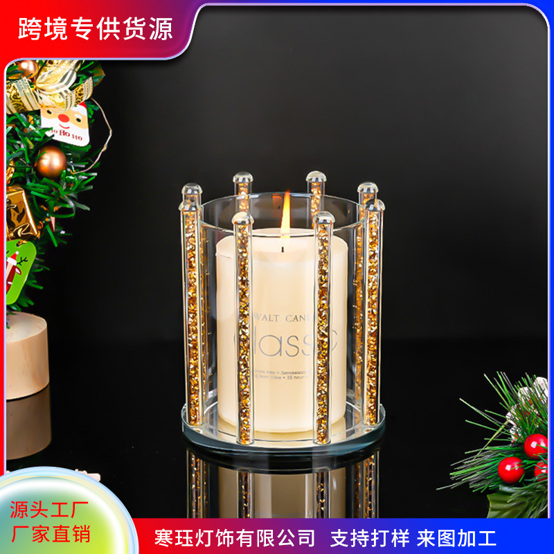 跨境高颜值香薰玻璃烛台酒店餐桌婚庆装饰烛光晚餐烂漫烛台摆件图