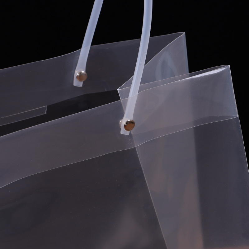 PP transparent handbag, high-end square bag, gift packaging bag, hand-held bag, souvenir gift packaging, thickened Specification image