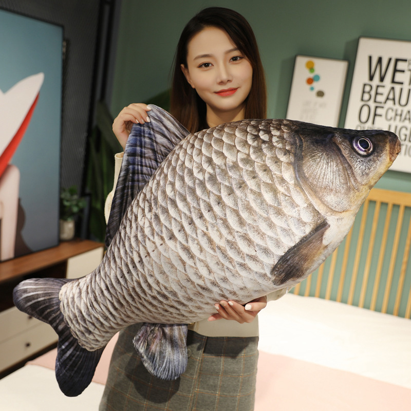 Creative simulation fish throw pillows, plush toys, crucian carp and common carp pet dolls, long pillows, and annual surplus dolls wholesale details Picture