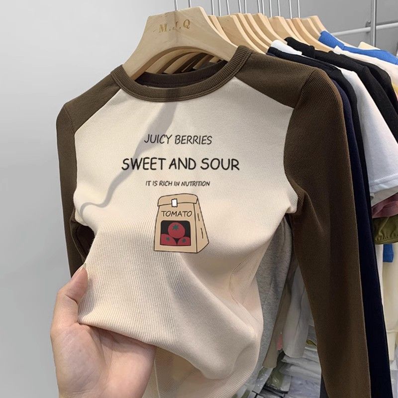 260g高弹秋冬新款女童长袖t恤加厚打底衫中大童修身显瘦保暖上衣详情9