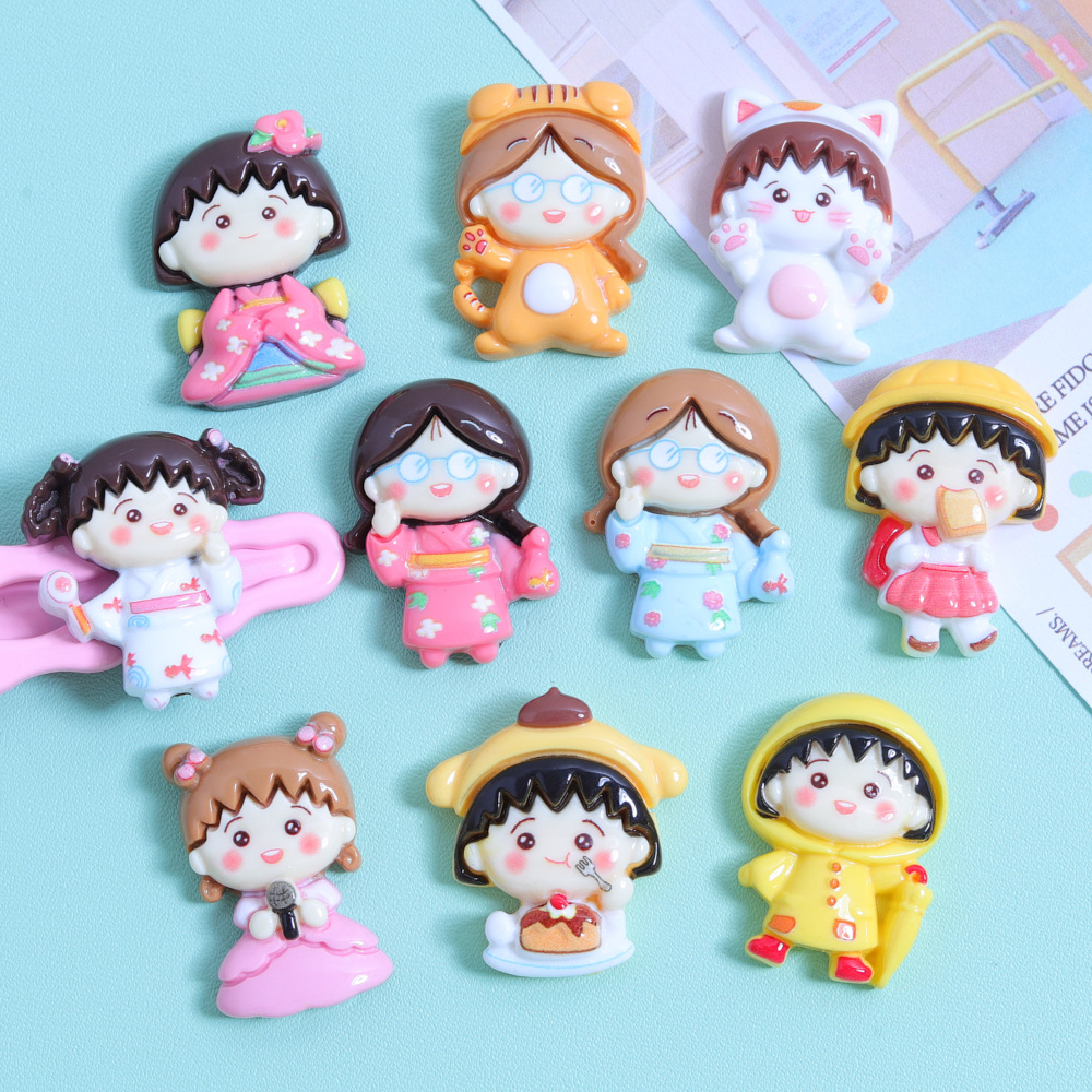 Cute meatball girl diy cream glue to make phone cases, stationery boxes, fridge magnets, resin accessories wholesale Application Scenario