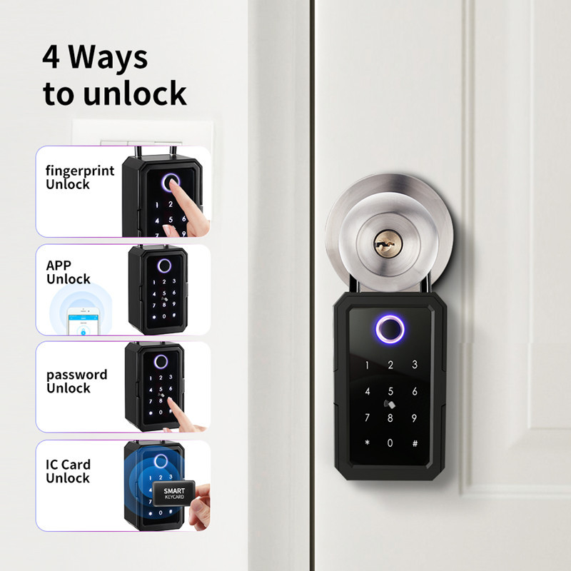Tongtong Lock, fingerprint key box, wall-mounted password storage box, graffiti Bluetooth password box, mobile phone controlled smart lock details Picture