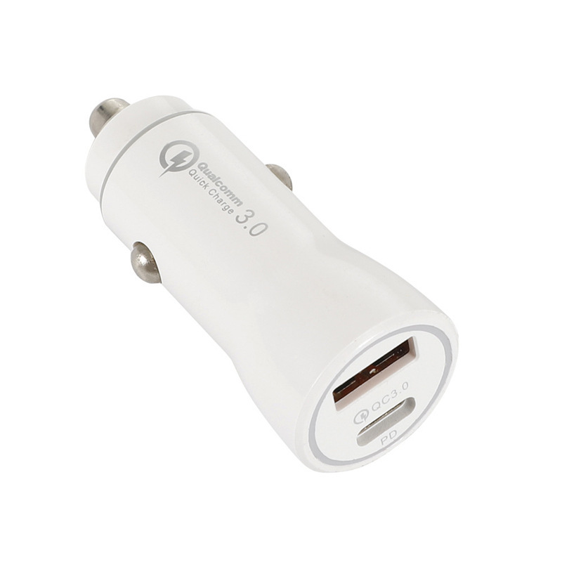 新款PD+QC3.0车充 Type-c+usb口车载快充 30W快速充电器多功能