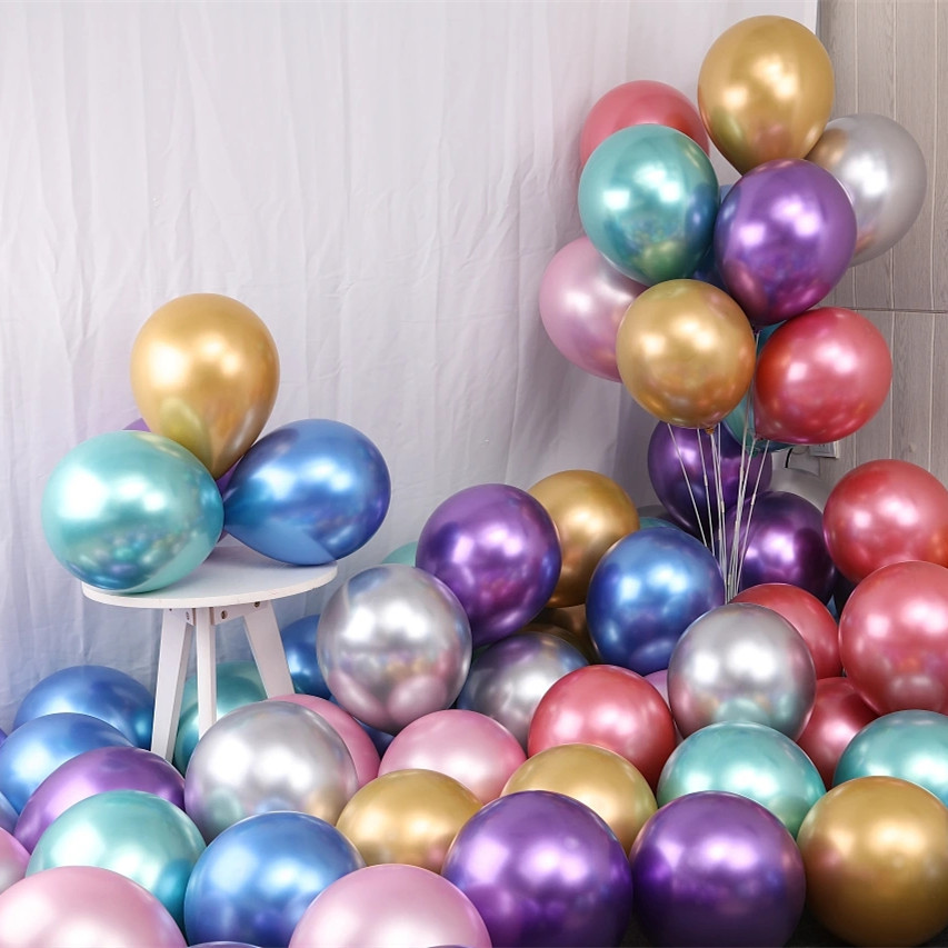 10寸金属气球婚礼装饰开业场景布置生日派对乳胶加厚气球厂家批发