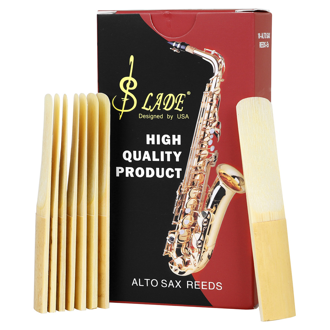 萨克斯哨片2.5号哨片独立防潮芦苇哨片降E调中音萨克斯簧片10片装