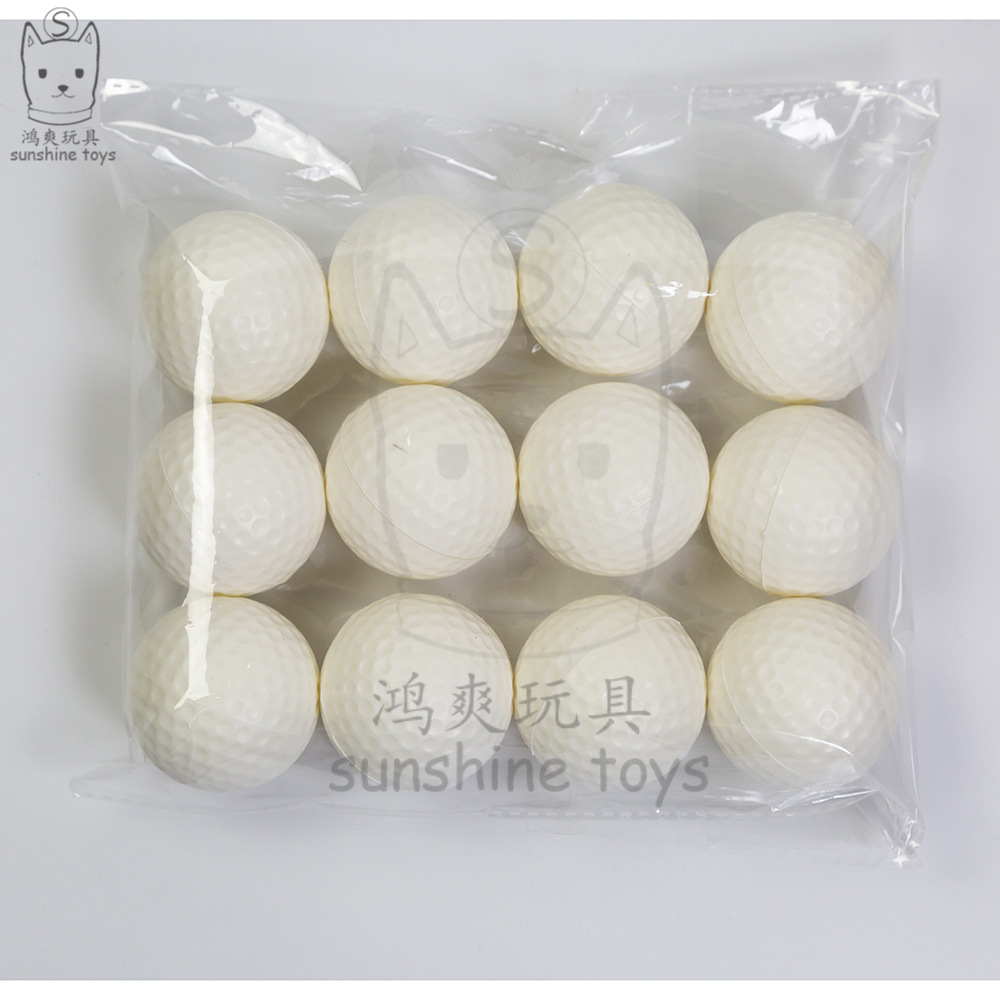 工厂直销63mm海绵白色高尔夫软球GOLF室内儿童减压力pu球跨境热卖详情图3