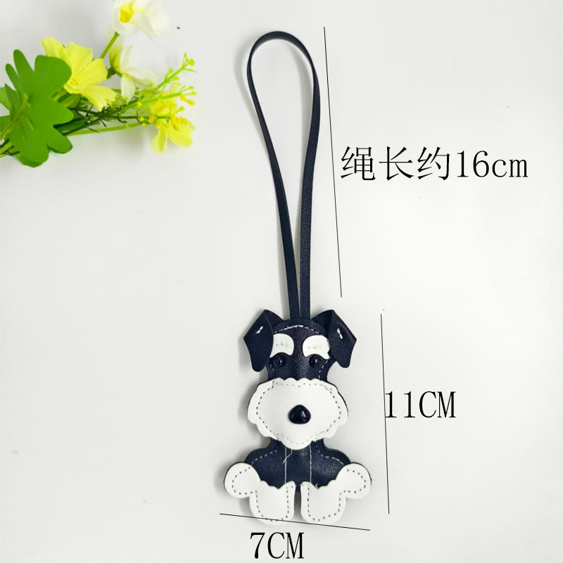 Cross-border Schnauzer Dog Pendant 2025 Gift Bag Pendant Puppy Leather Cartoon car keychain Pendant Application Scenario