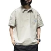Japanese-style workwear short-sleeved shirts for men's summer, new loose and large-sized polo shirts, trendy and casual men's half-sleeved tops Item Picture