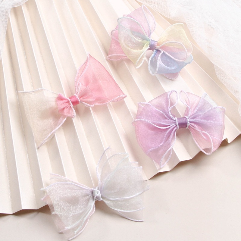 South Korea Handled-Edge Wave Gradient Rainbow Snow Gauze With Diy Hair Ornaments Bow Material Flower Ribbon Baking Ribbon Application Scenario