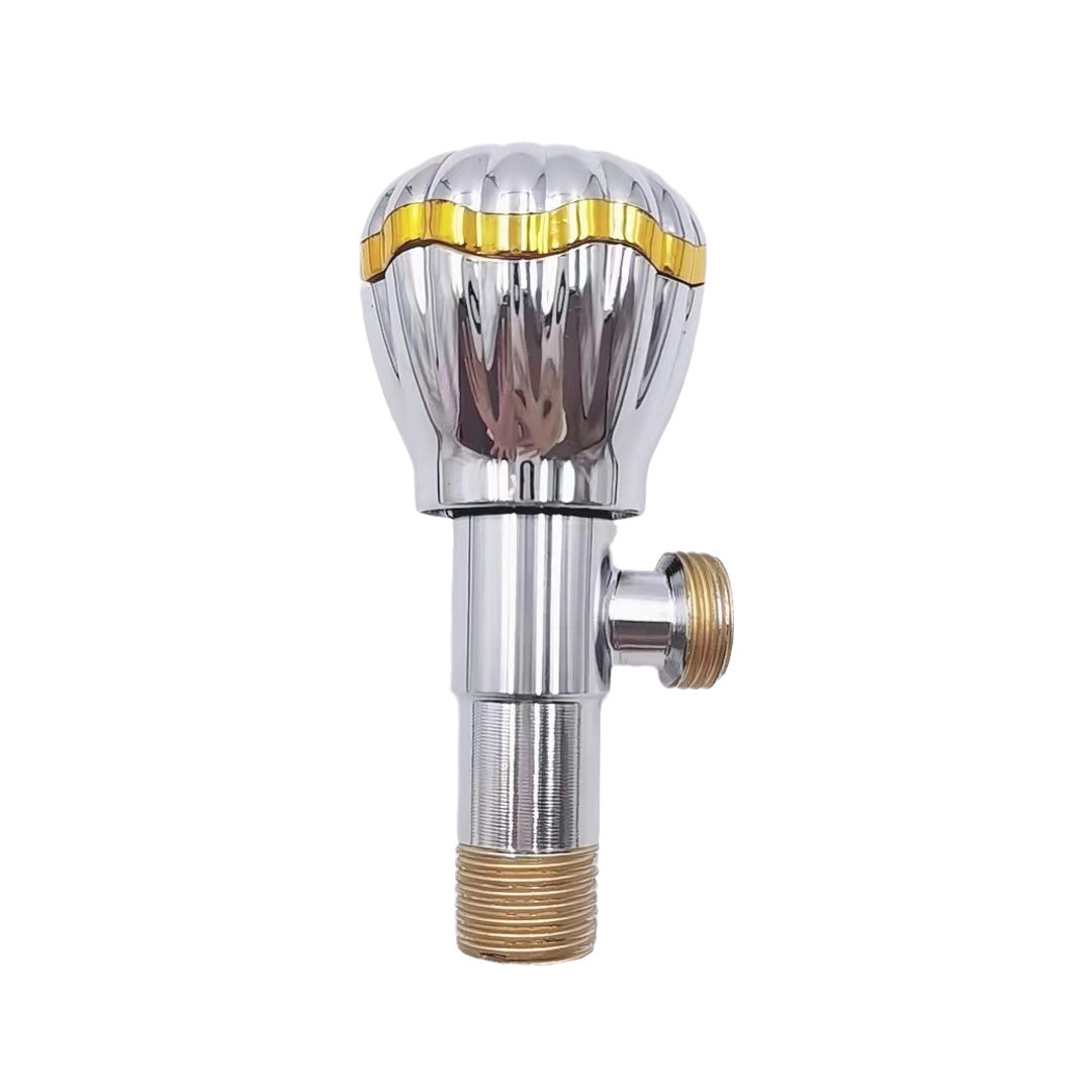 Electroplated imitation 304 triangle valve washing machine balcony mop pool triangle valve toilet into the wall type 4 points universal triangle valve