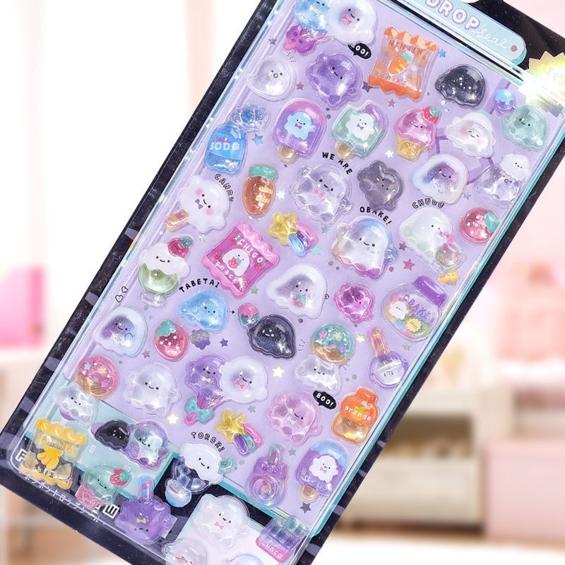 Wholesale of Japanese-style cartoon, beautiful 3d stereoscopic relief acrylic diamond and gemstone stickers for children and girls Application Scenario