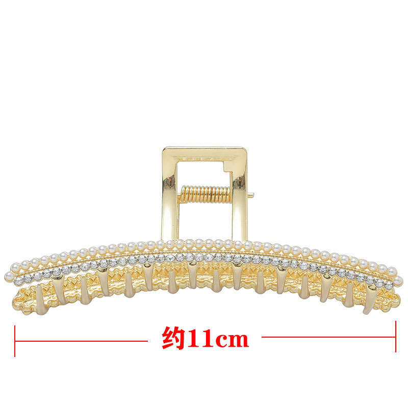 Pearl Metal Grab Clip Internet Celebrity New Matte Gold Headdress Back Head Clip Hair Clip Sweet Cross Shark Clip Rabbit Item Picture