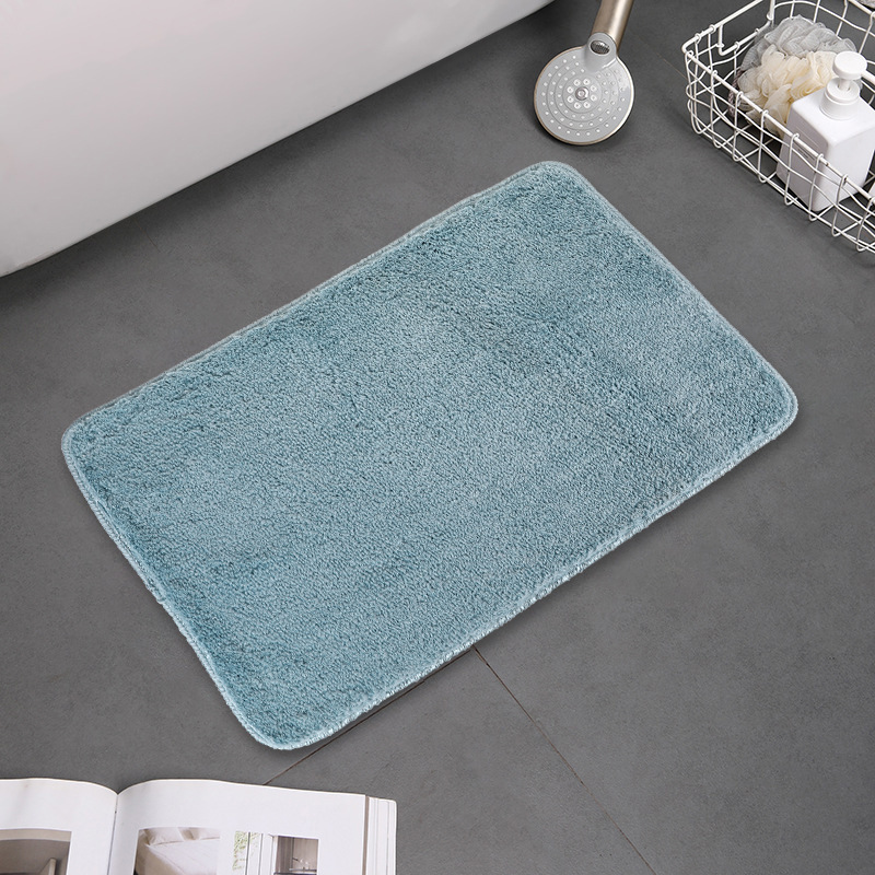 Solid-color entrance floor MATS, water-absorbing and anti-slip foot MATS for household bathroom doors, thickened plush carpets made of ultra-fine fibers