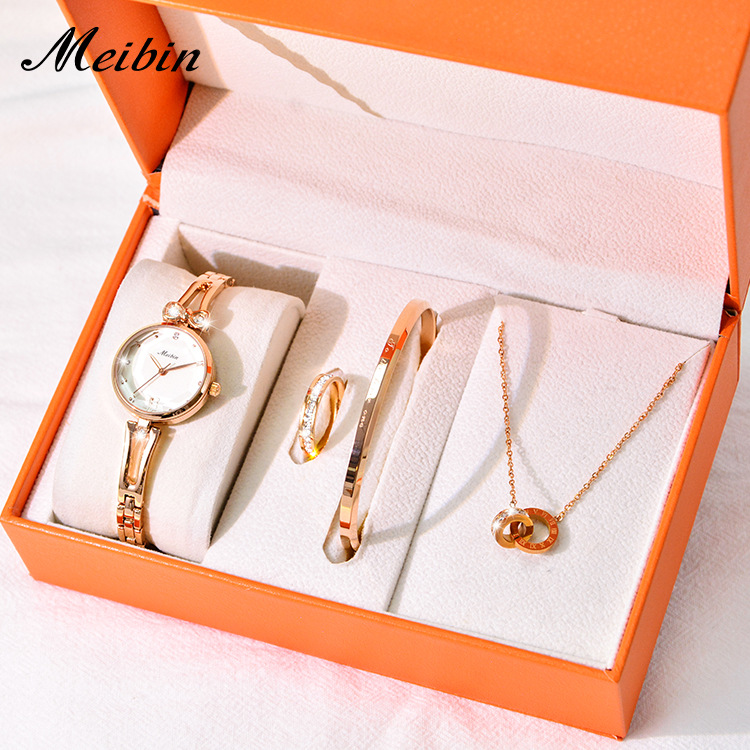 Factory Brand Women's Watch Wholesale Ring Bracelet Necklace Women's Luxury Set Explosive Summer Cross-Border Watch Women's Watch Application Scenario