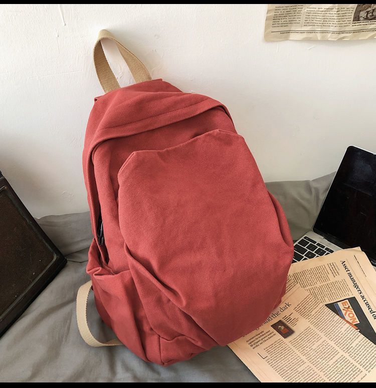 小众帆布书包女新款大容量大学生简约初中复古背包双肩包旅行原宿详情16