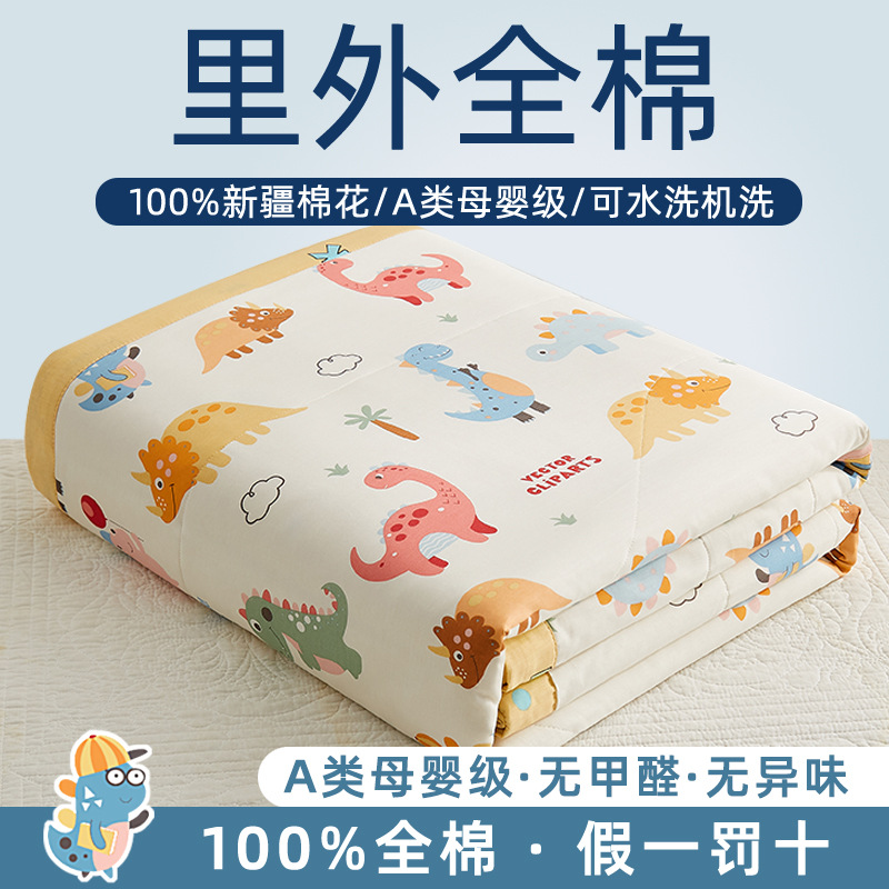 A类纯棉夏凉被里外全棉夏被四件套空调被儿童夏季薄被子批发