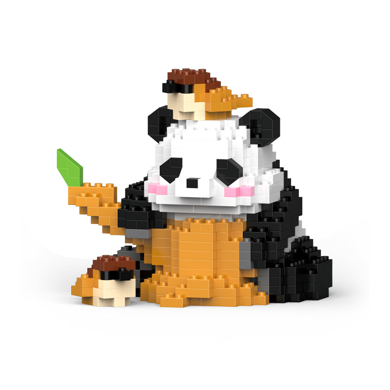 钻石小颗粒熊猫国潮积木摆件兼容乐高益智小玩具批发装饰女生礼物国潮详情图5