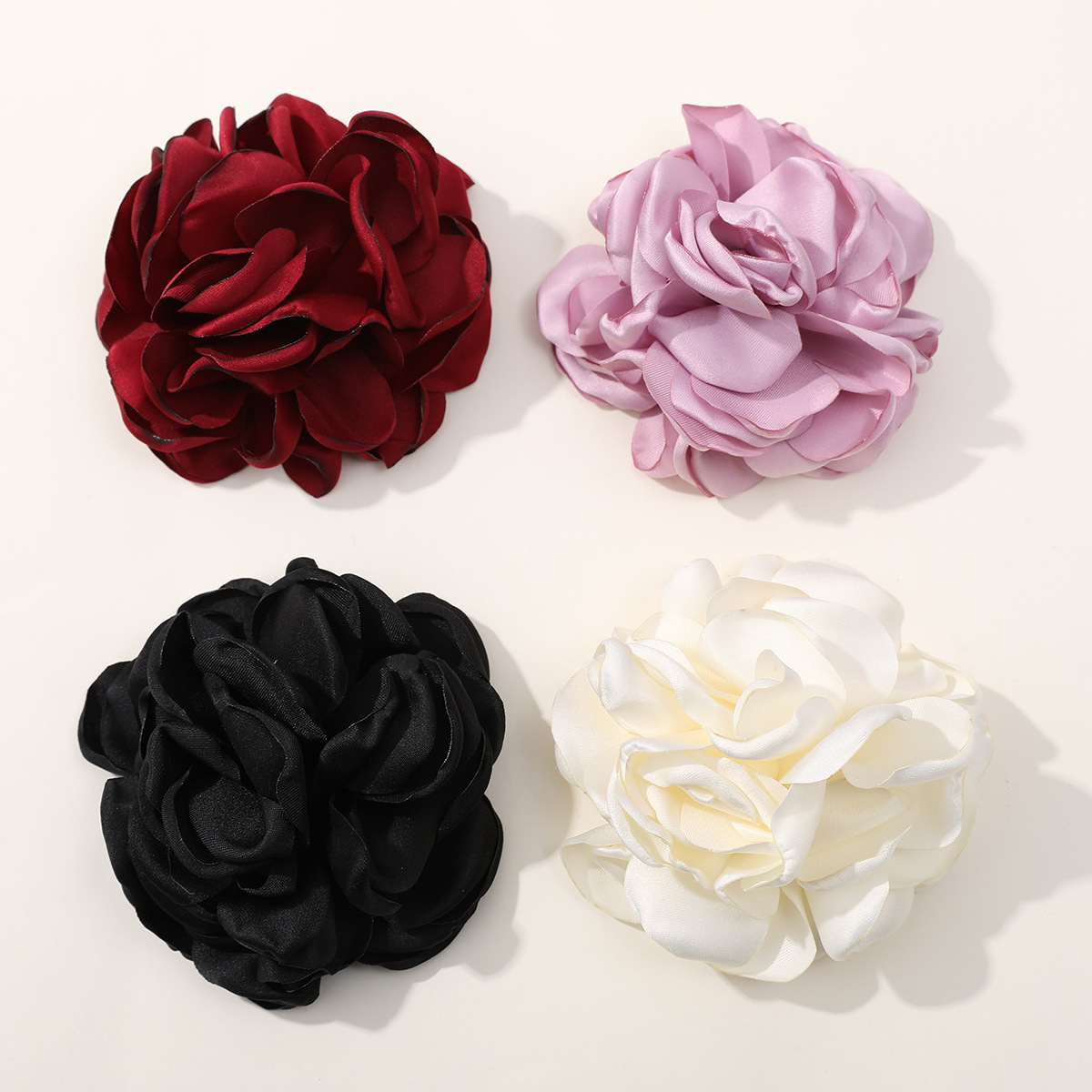 French-style atmosphere fabric three-dimensional burnt edge rose DIY handcrafted spring and summer travel and outing necklace headwear accessories details Picture