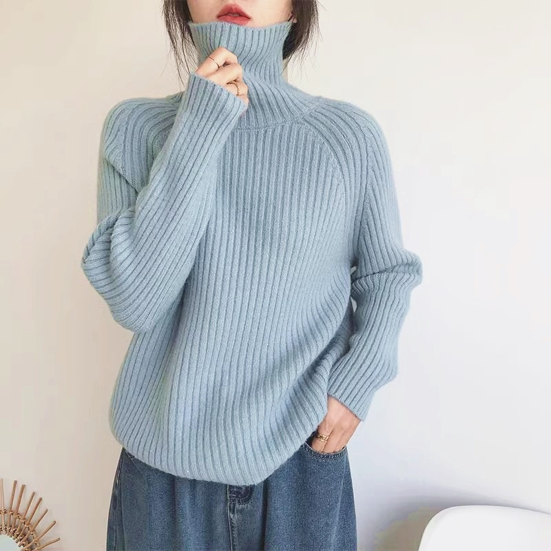 高领毛衣女厚秋冬2024新款亮闪软糯慵懒风宽松外穿跨境针织打底衫详情53