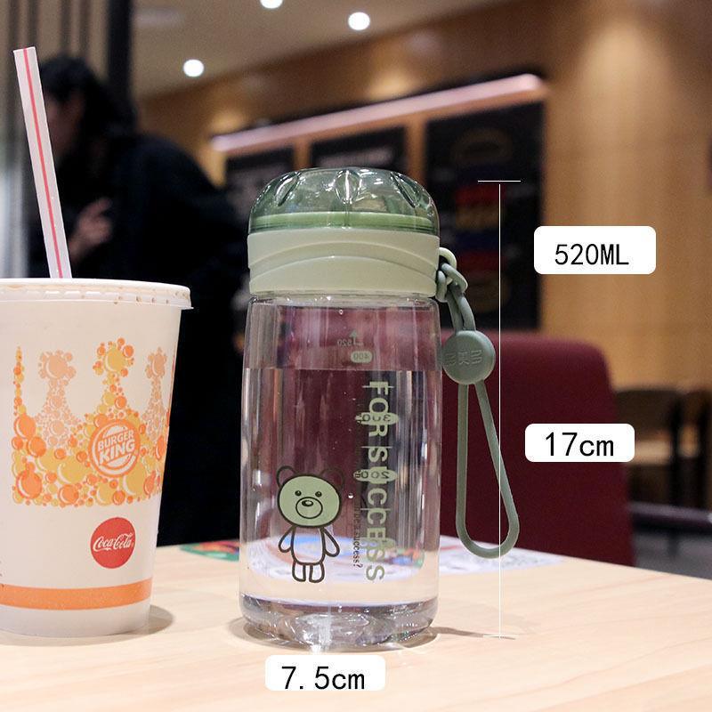 Handy Cup Cartoon With Rope Water Cup Graduated Filter Plastic Cup Male And Female Students Sports Water Bottle Heat Resistant To Fall Application Scenario