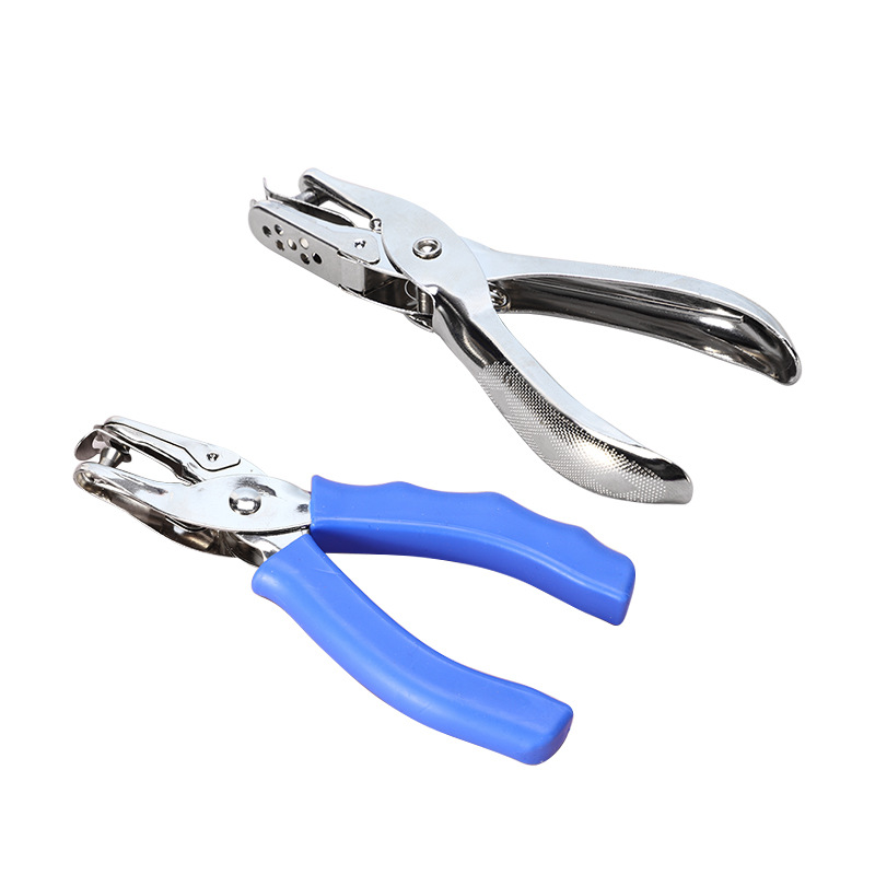 Hand-held effort-saving hole puncher, a4 paper circular single-hole manual ticket checking and punching machine, metal manual 3mm struggle bean Item Picture
