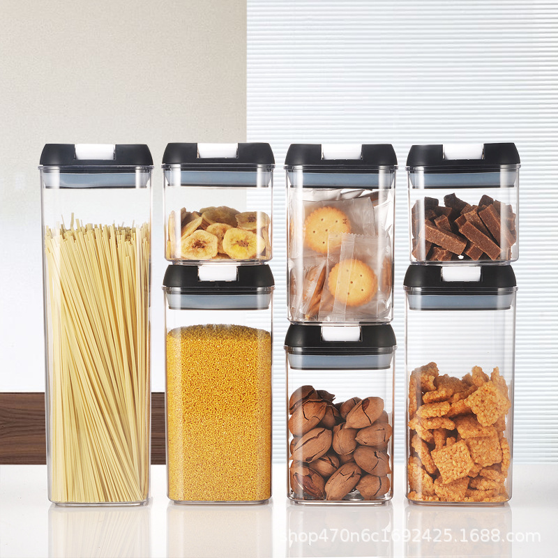 Amazon Exploded 7 Sets Of Storage Tank Food Grade Kitchen Supplies Grain Multi-Grain Sealed Tank Plastic Fresh-Keeping Box details Picture