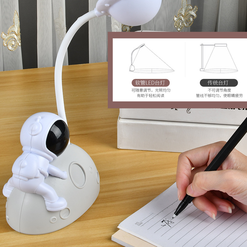 Creative Astronaut Lamp, Student eye-protecting charging Lamp, Cartoon Folding Learning led lamp Application Scenario