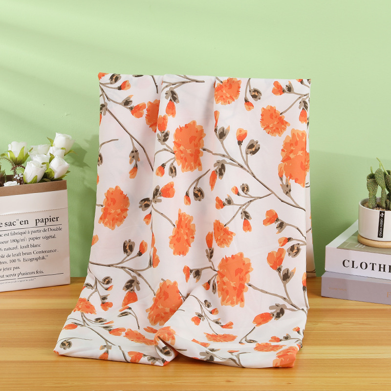 Fashionable plant-printed polyester fabric in stock for wholesale, four-sided elastic dress shirt fabric, plain print fabric Application Scenario