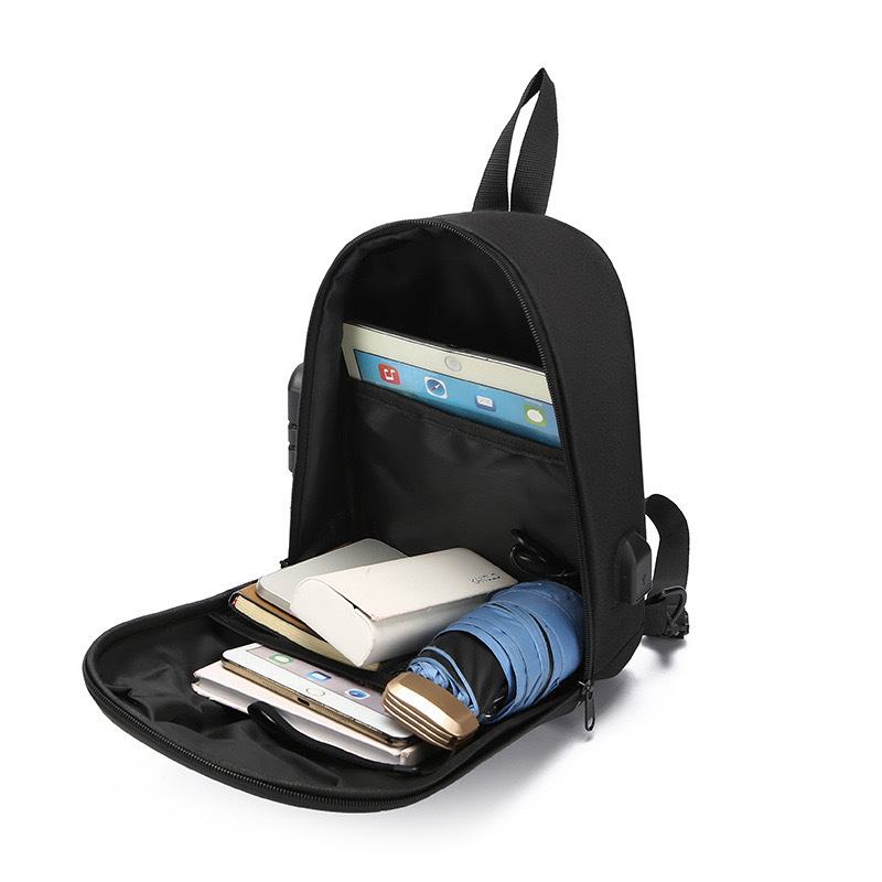 2024 New Men's USB password crossbody bag, multi-functional double-shoulder office backpack with large capacity, waterproof Item Picture