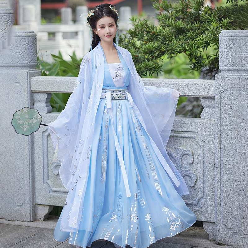 国潮-齐腰襦裙汉服女中秋嫦娥日常学生夏季薄款显瘦中国风