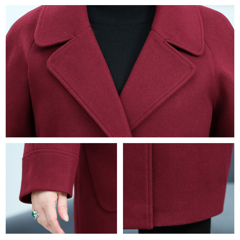 The new spring and autumn style of the fat mom's windbreaker and woolen coat is oversized and stylish. It's a 200-pound women's coat for middle-aged and elderly women Application Scenario