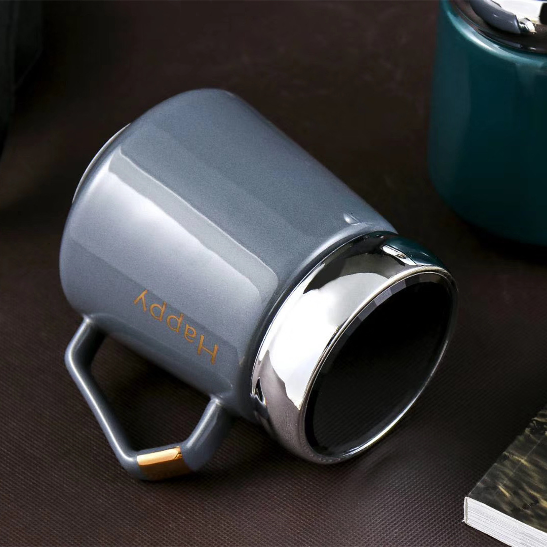 Customized business gifts: ceramic cups, laser-engraved mugs, simple English office cups, Nordic couple water cups details Picture