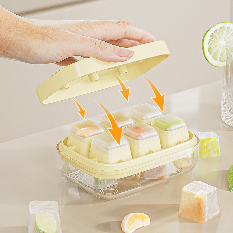 Press the ice cube mold