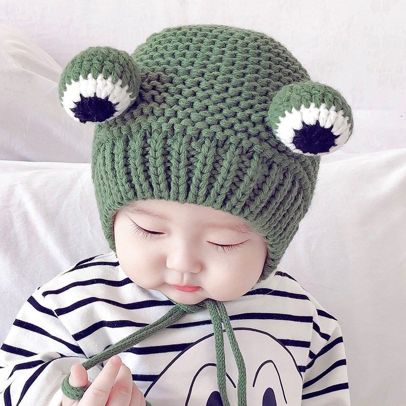 Froggy Knitted Knitted Knitted Knitted Knitted Knitted Knitted Knitted Knitted Baby Cute Fall And Winter Headwear Winter Headgear Children's Hat Outdoor Earmuffs details Picture