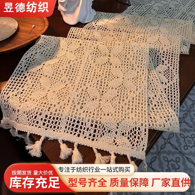 中式蝴蝶花桌旗圣诞桌子装饰粗麻布桌旗桌布电视柜布艺餐桌茶几垫