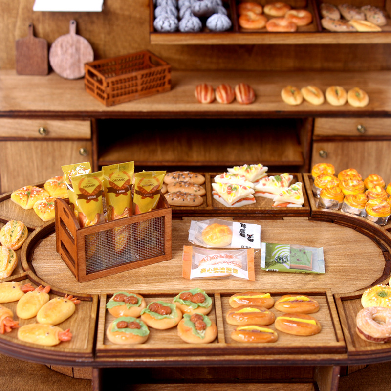 迷你仿真全手工粘土面包精美袋装 dollhouse娃屋手作微缩食玩模型