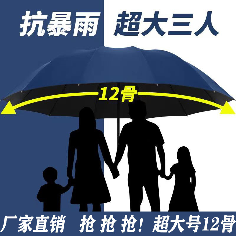 晴雨伞超大雨伞大号折叠黑胶伞男女学生防晒太阳伞广告伞LOGO批发